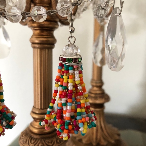 New 🎁🎁 BOHO beaded tassel earrings - Picture 6 of 6
